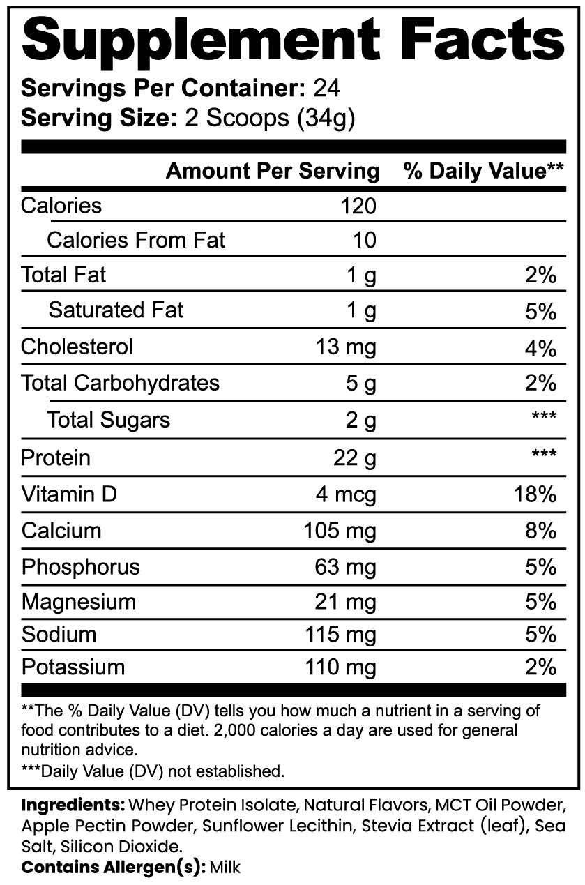 King Reta Advanced 100% Whey Protein Isolate (Vanilla) w/MCT Oil